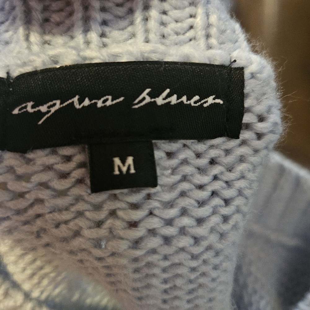 Aqua Blu Light Blue Sweater with Pink Boot Design - Picture 9 of 9